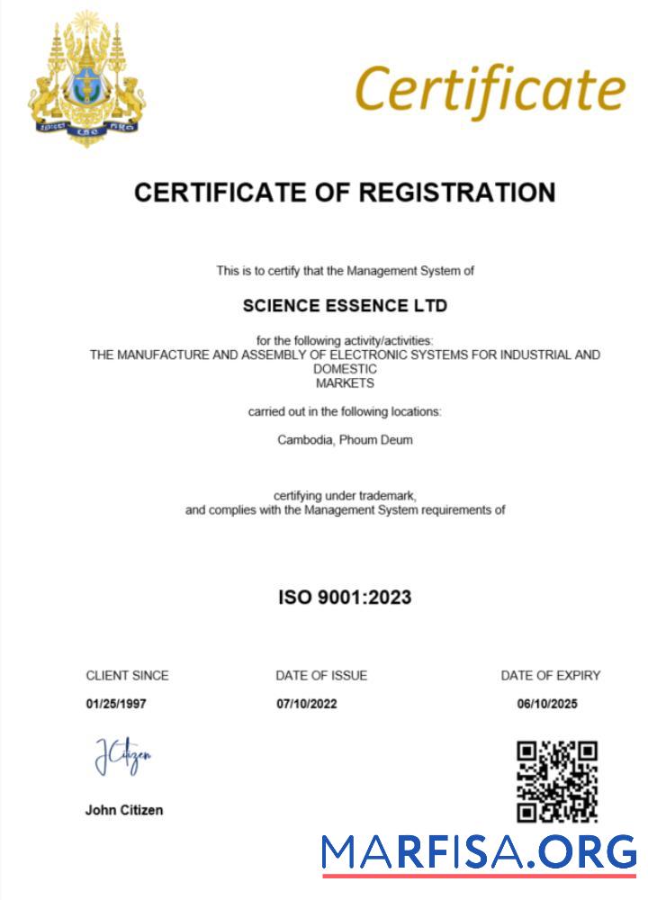 Realistic Cambodia certificate of registration Word and PDF template